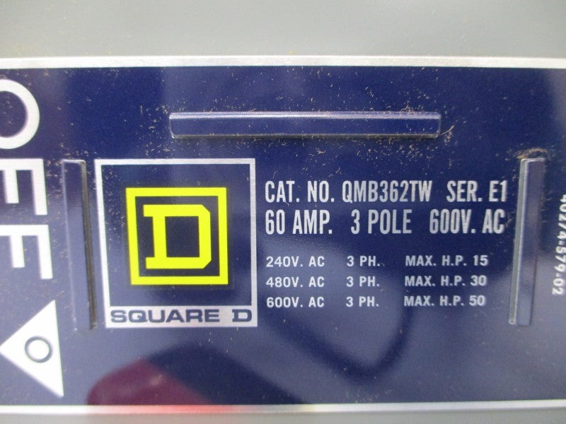SQUARE D QMB362TW SER. E1 600VAC 60A NSNP