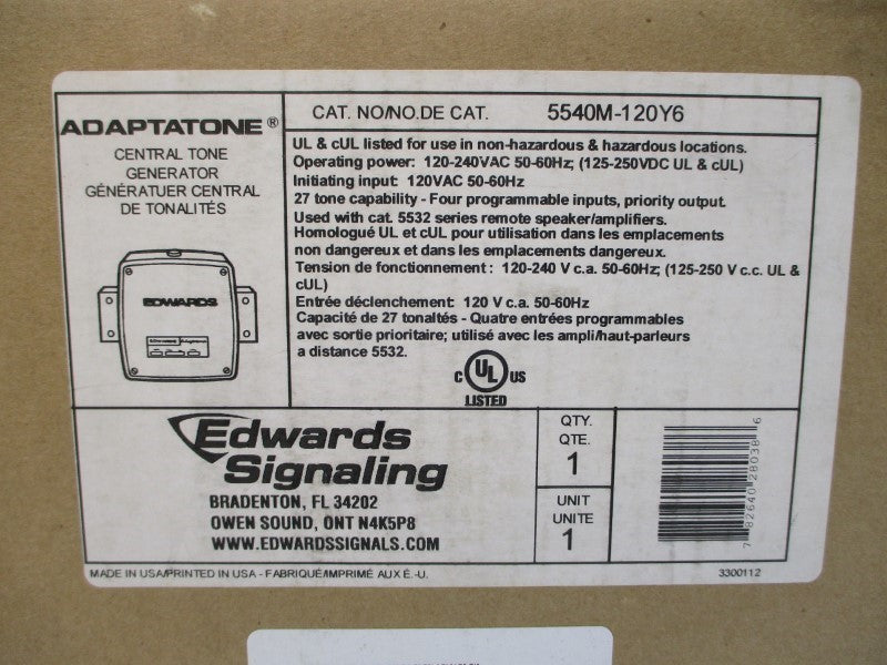 EDWARDS SIGNALING 5540M-120Y6 120-240VAC NSFS