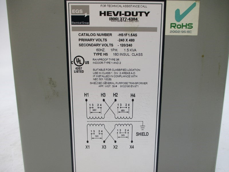 HEVI-DUTY HS1F1.5AS 240/480V NSMP