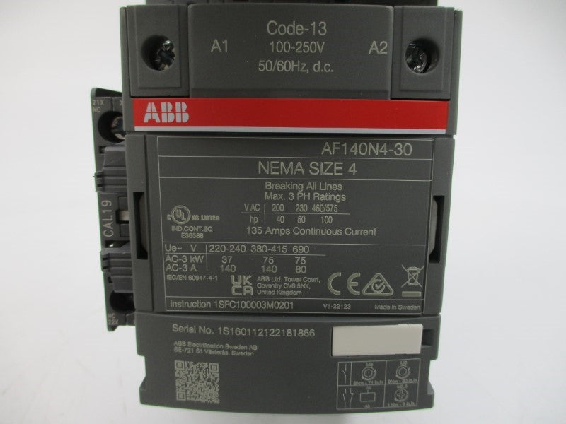 ABB AF140N4-30-11-13 1SFL447001N1311 100-250V 135A NSMP