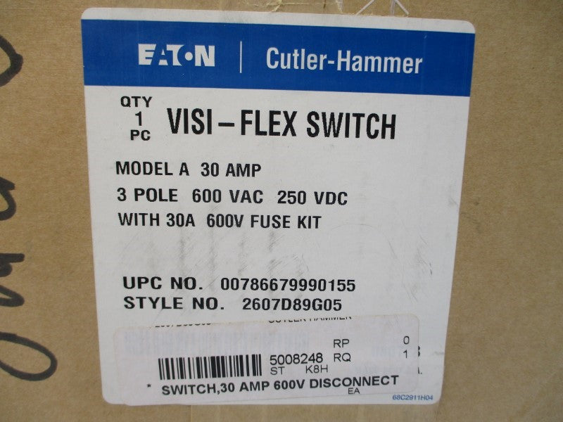 EATON 2607D89G05 00786679990155 600VAC 30A NSMP