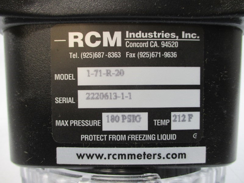 RCM INDUSTRIES 1-71-R-20 180PSI 212F NSMP
