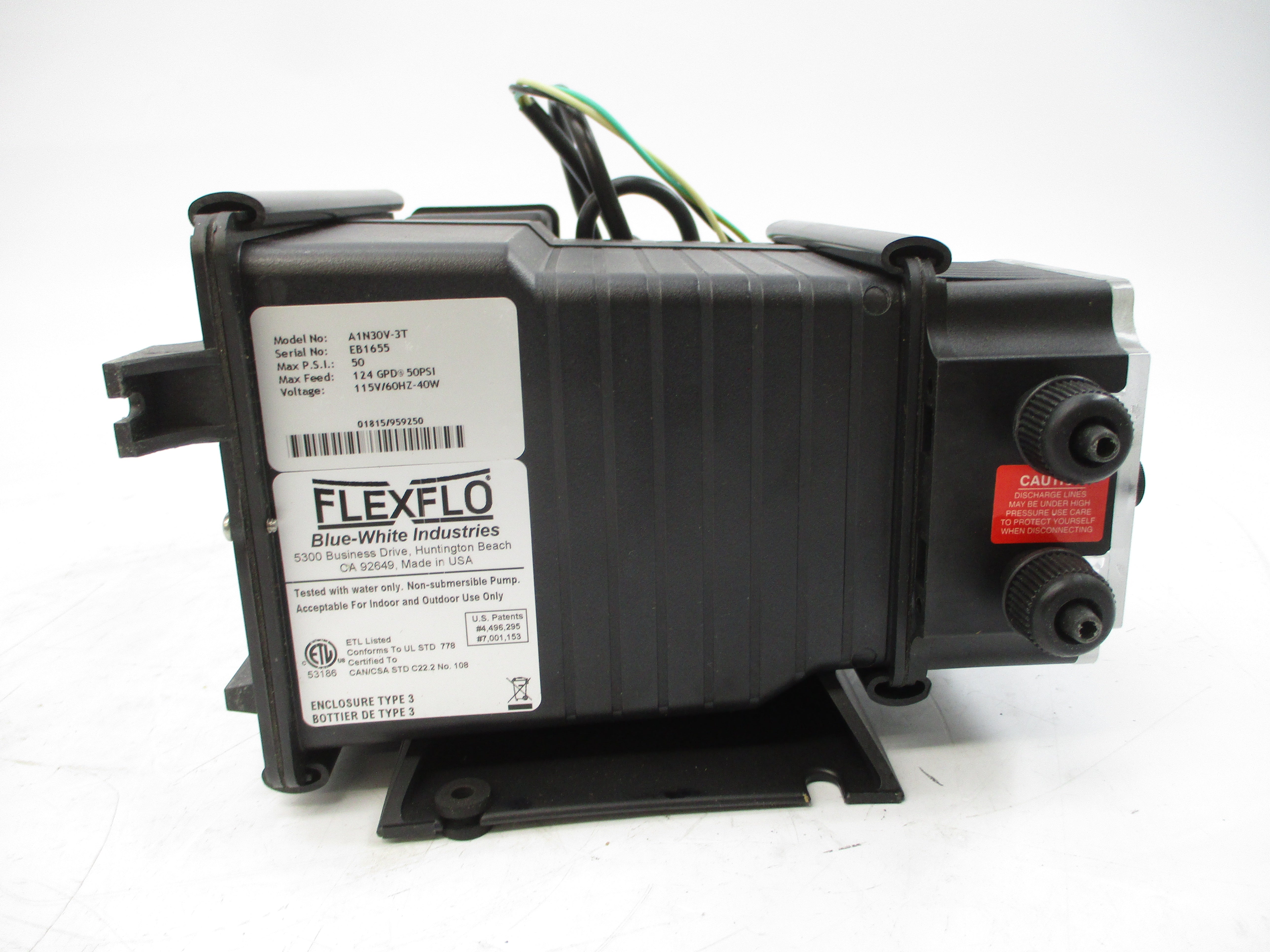 BLUE-WHITE INDUSTRIES A1N30V-3T 115V 50PSI NSMP