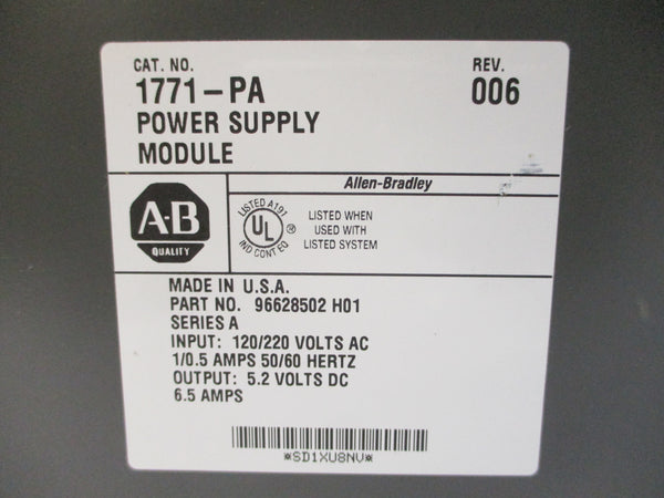 ALLEN BRADLEY 1771-PA SER. A 120/220VAC 6.5A NSNP