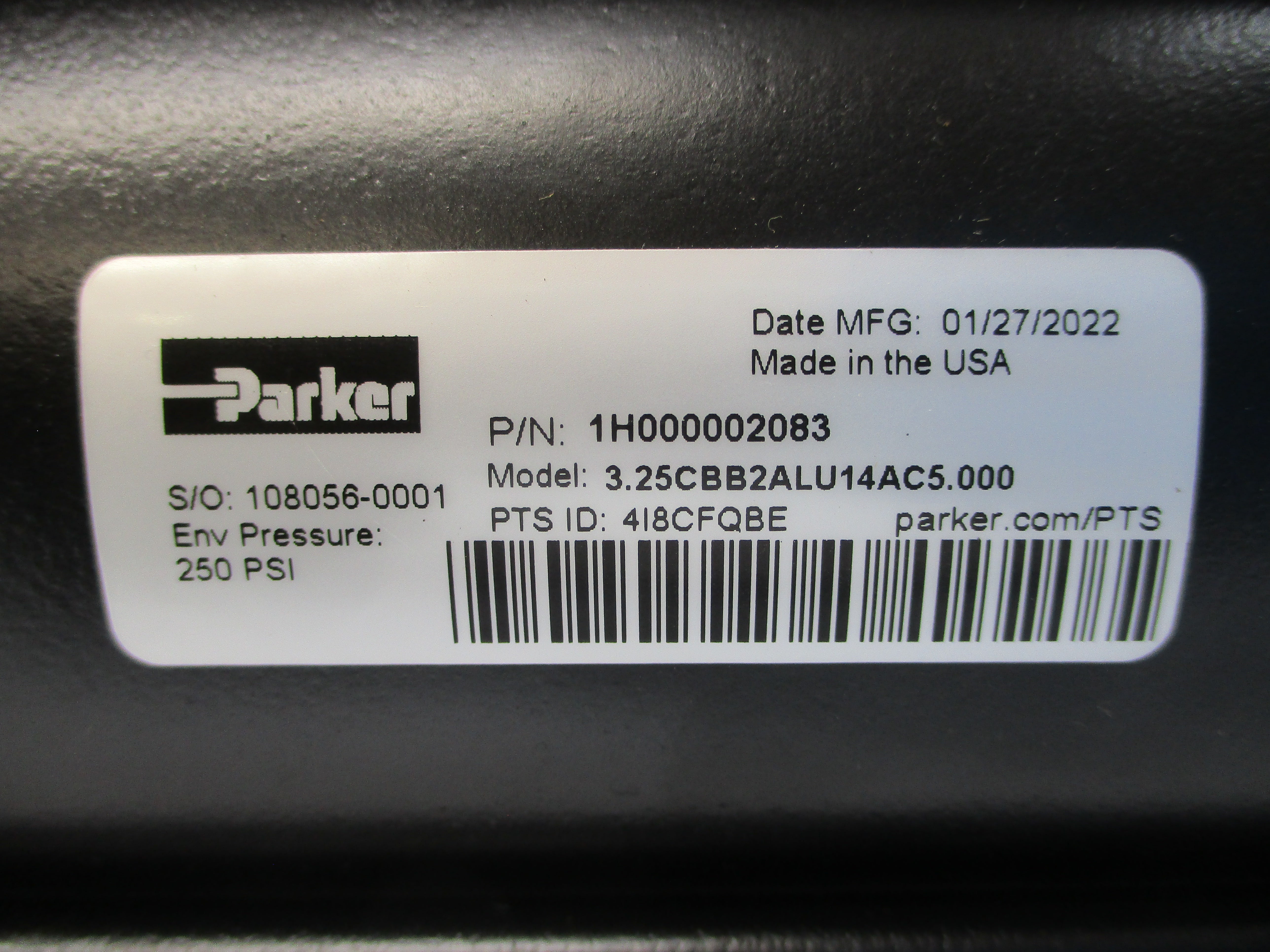 PARKER 1H000002083 3.25CBB2ALU14AC5.000 250PSI NSNP