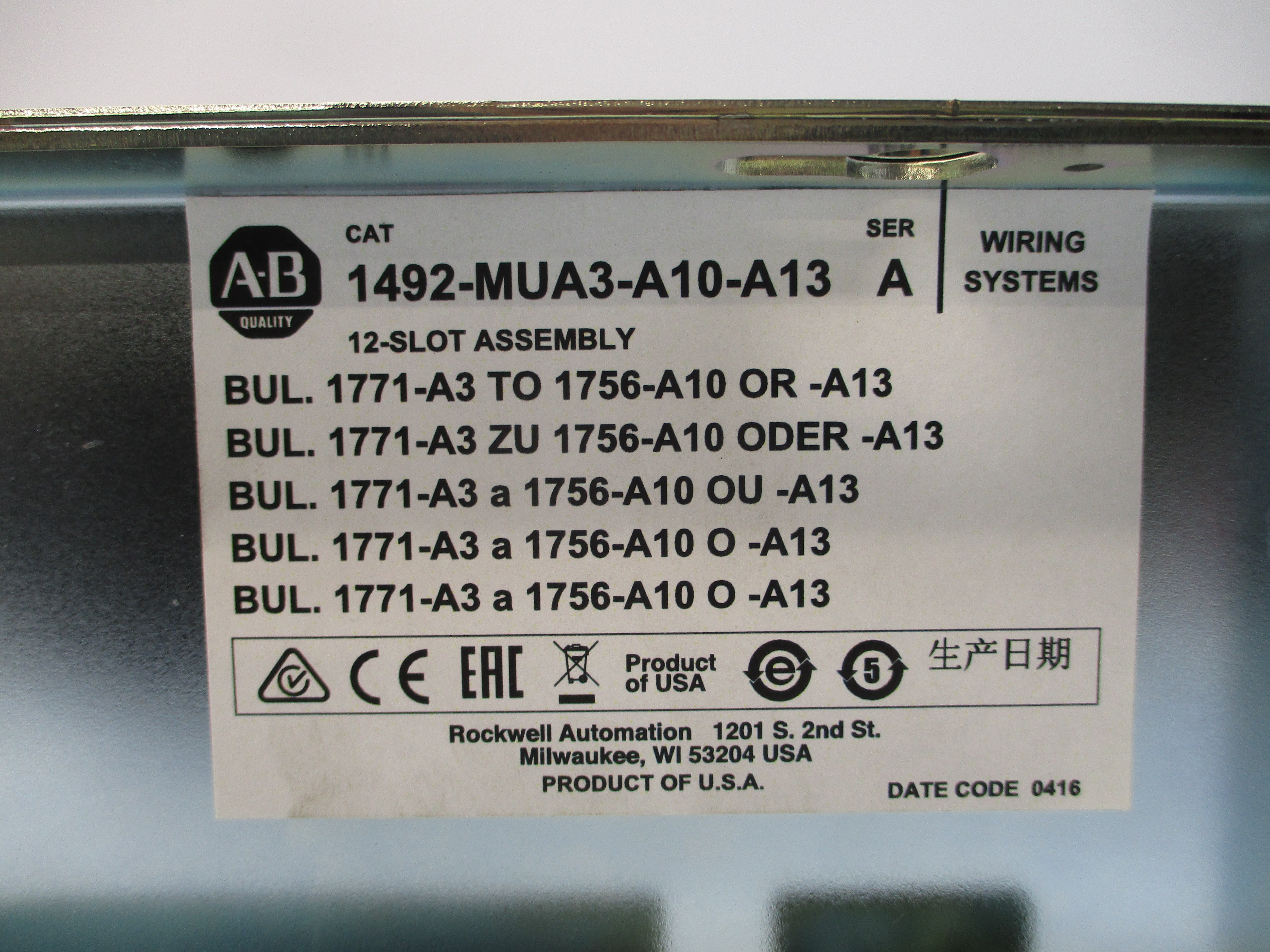 ALLEN BRADLEY 1492-MUA3-A10-A13 SER. A NSMP