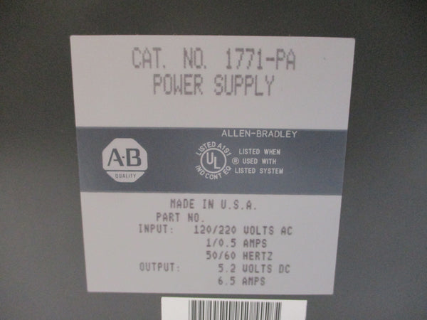 ALLEN BRADLEY 1771-PA 120/220VAC 1/0.5A NSMP