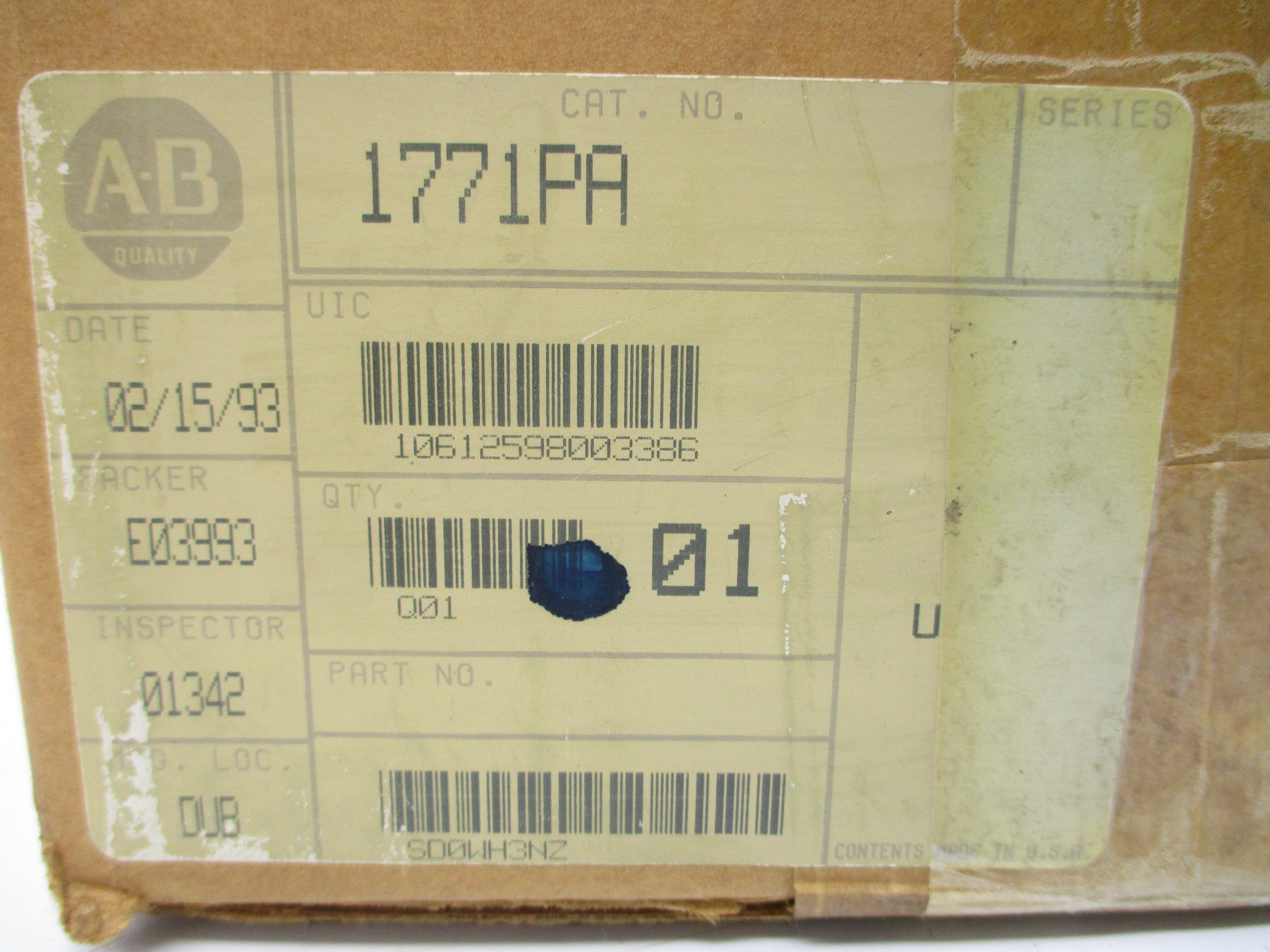 ALLEN BRADLEY 1771-PA 120/220VAC 1/0.5A NSMP