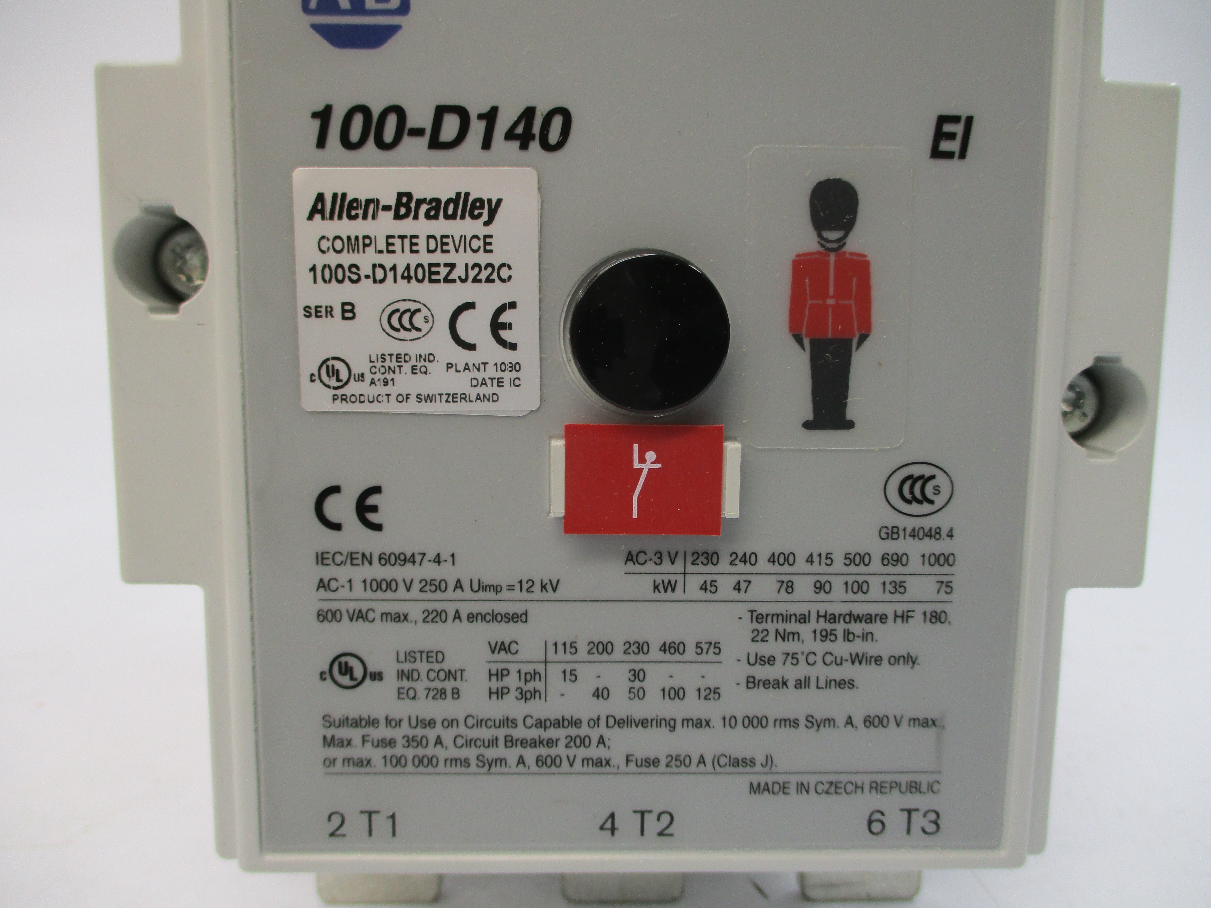 ALLEN BRADLEY 100S-D140EZJ22C SER. B 24VDC 250A (BR/WH) NSMP