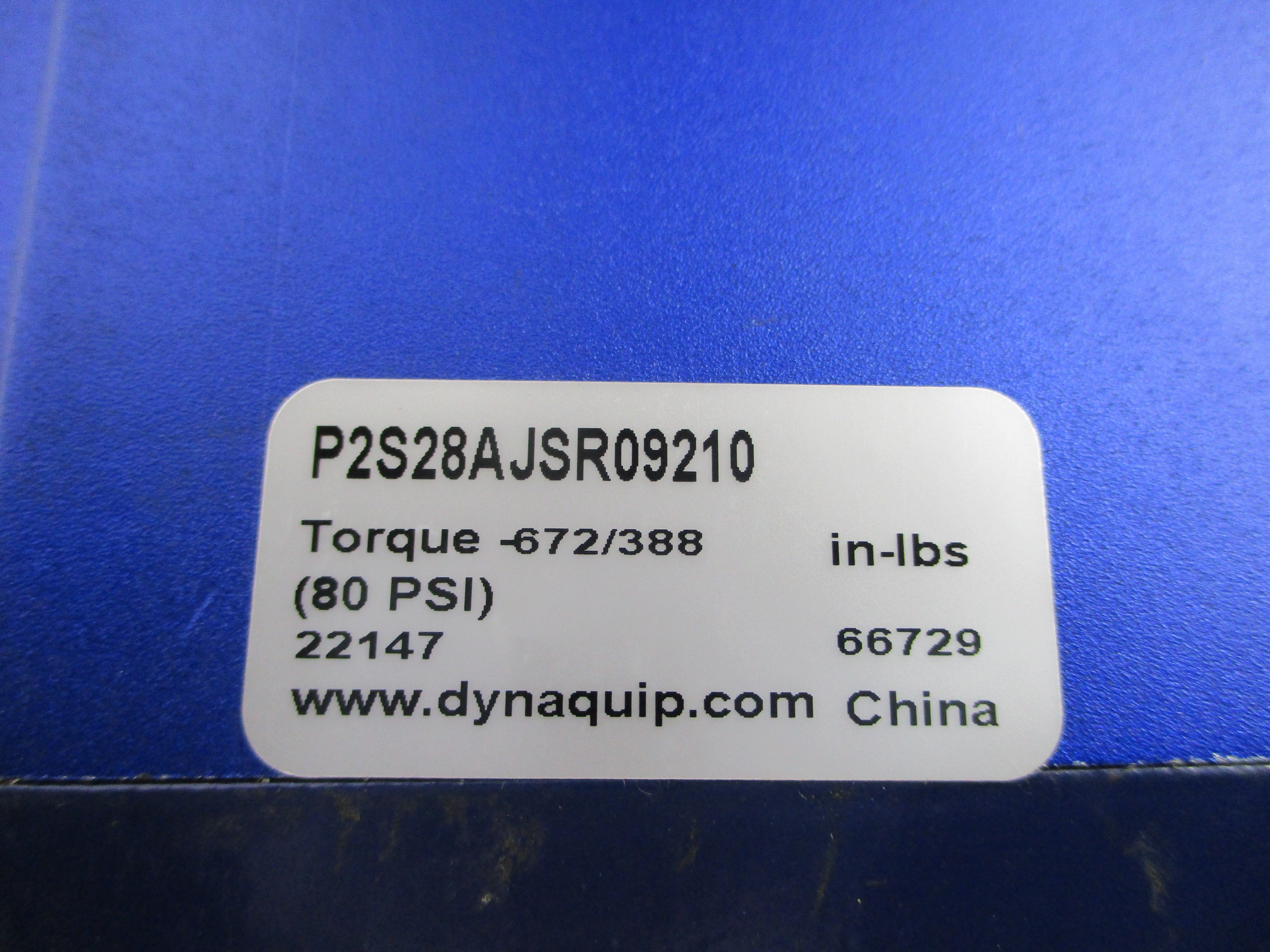 DYNAQUIP P2S28AJSR09210 110PSI 2" NSNP