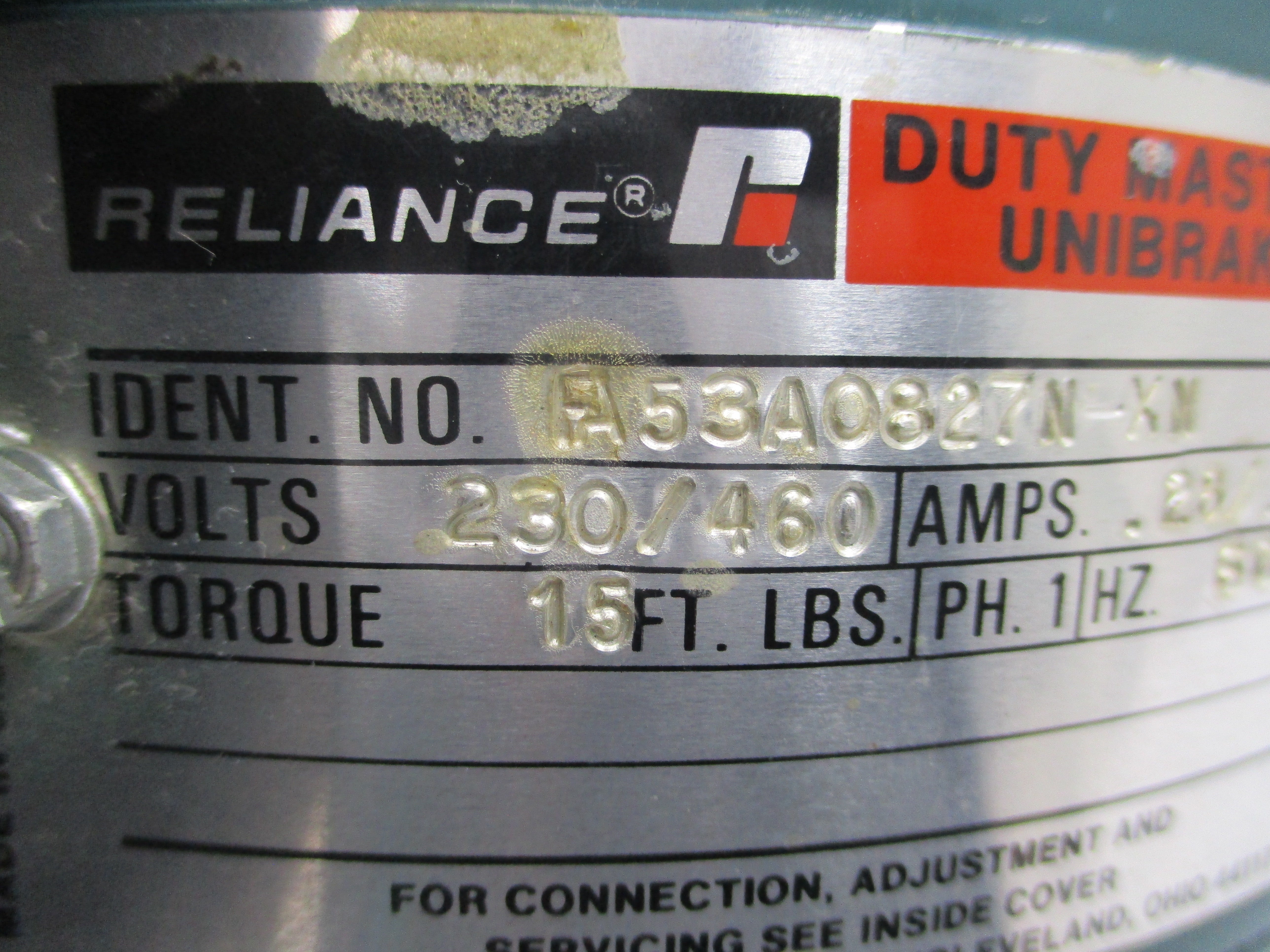 RELIANCE ELECTRIC FA53AO827N-XN 230/460V .28/.14A NSNP