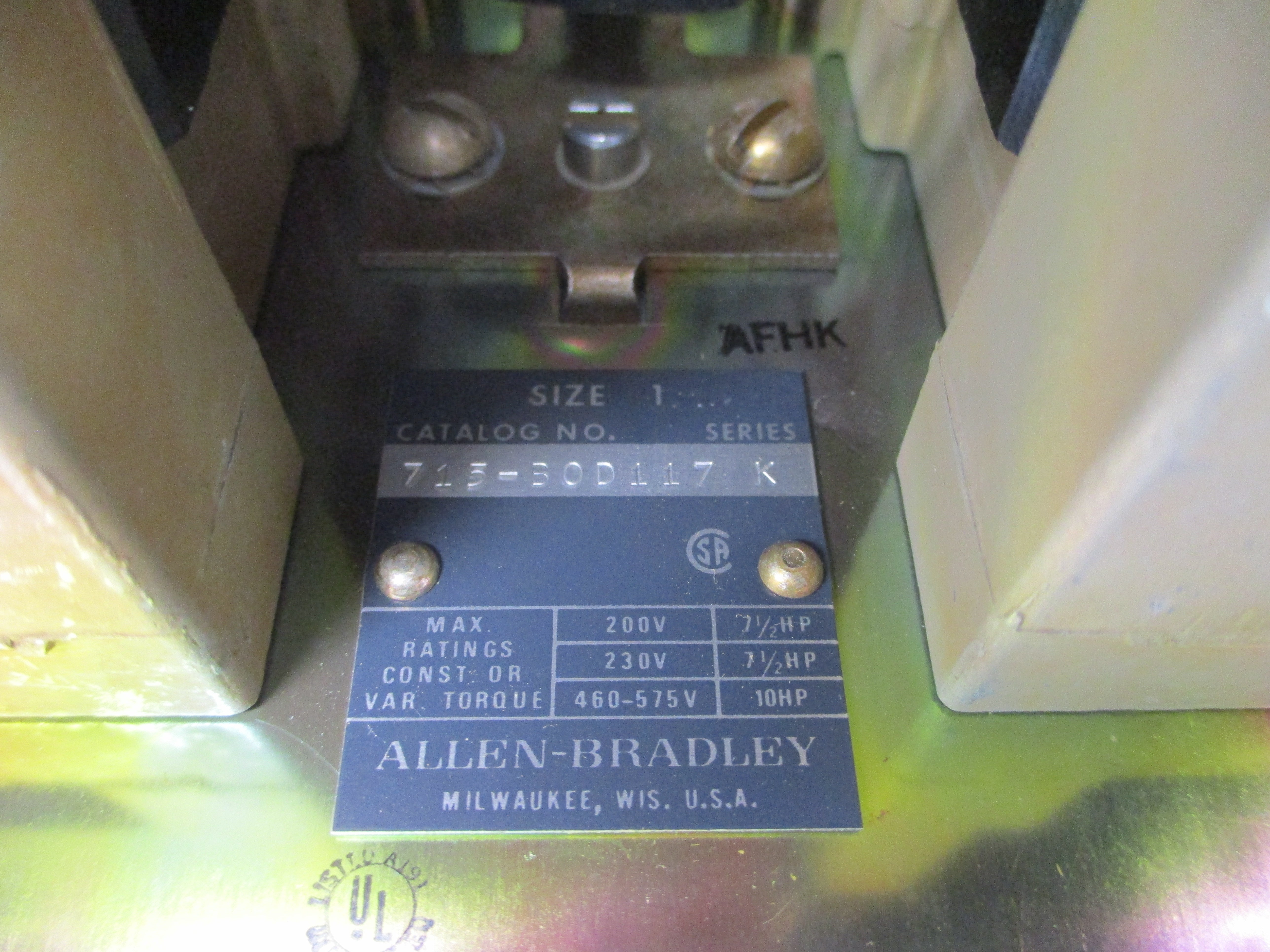 ALLEN BRADLEY 715-BOD117 SER. K 110/120V (BR/YL) NSMP