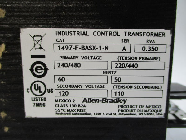 ALLEN BRADLEY 1497-F-BASX-1-N SER. A 240/480V (BR/WH) NSMP