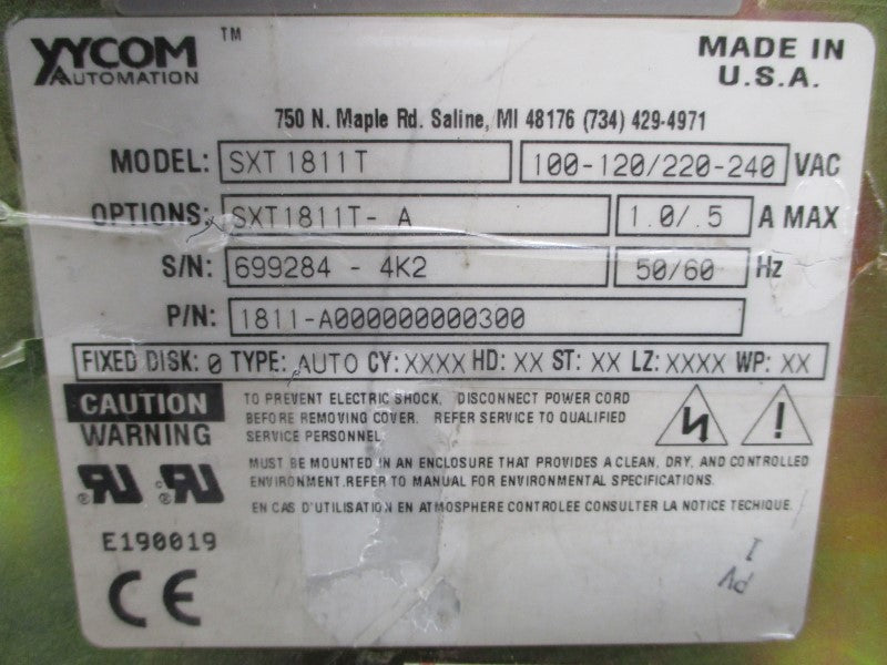 XYCOM AUTOMATION 1811-A000000000300 SXT1811T 100-120/220-240VAC 1.0/.5A (AS PICTURED) NSNP