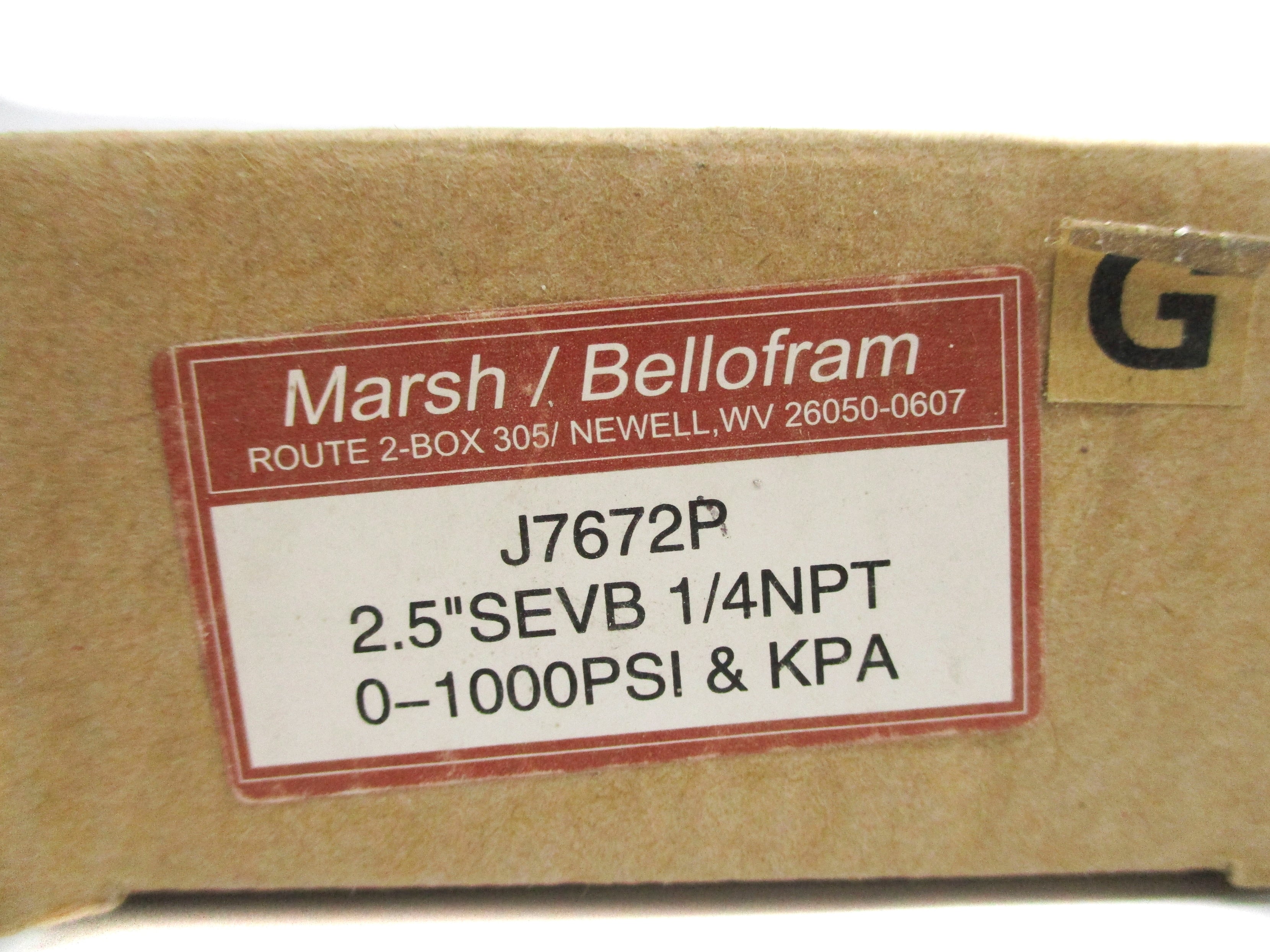 MARSH BELLOFRAM J7672P 0-1000PSI NSMP