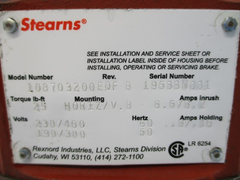 STEARNS 108703200EQF 460V 3.2A NSNP