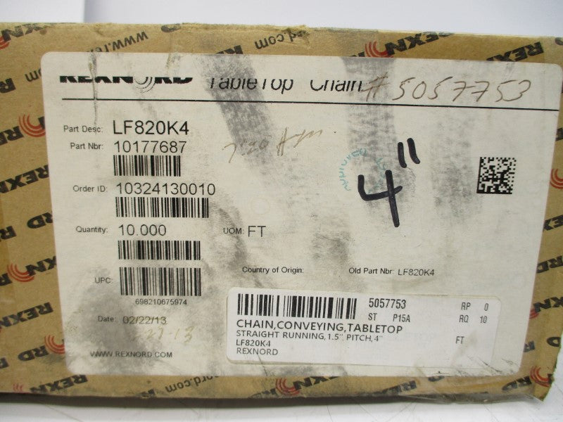 REXNORD LF820K4 10177687 10' NSMP