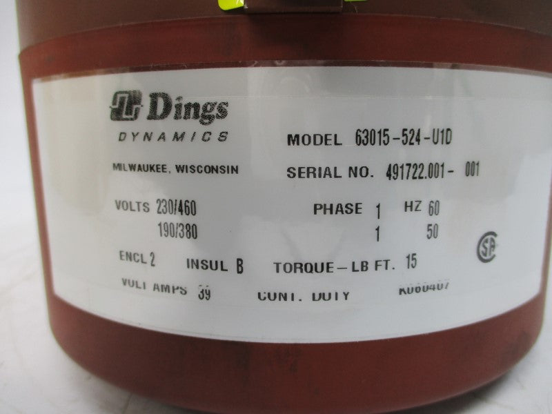 DINGS DYNAMICS 63015-524-U1D 230/460V 39A NSMP