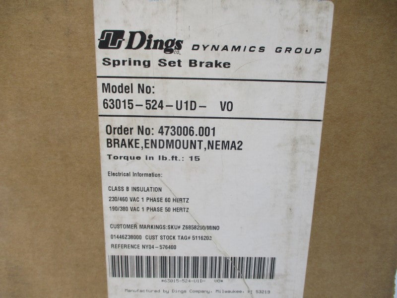 DINGS DYNAMICS 63015-524-U1D 230/460V 39A NSMP