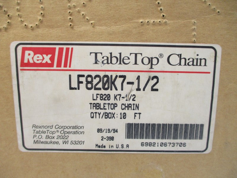 REXNORD LF820K7-1/2 10' NSMP
