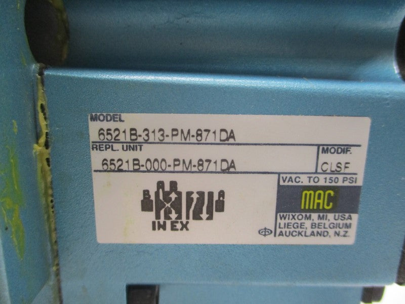 MAC 6521B-313-PM-871DA 24VDC 25-150PSI NSMP