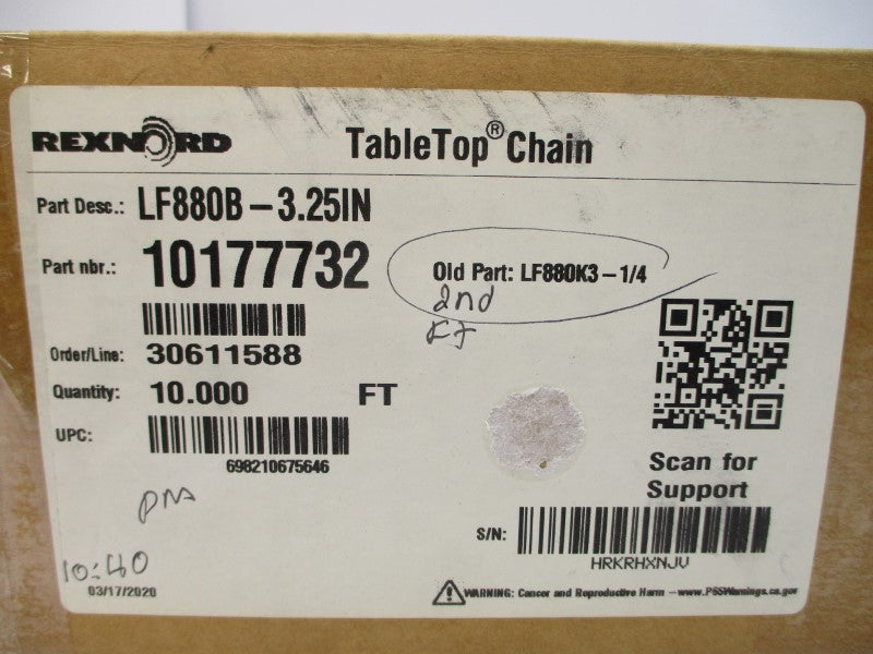 REXNORD 10177732 LF880B-3.25IN 10.000' NSMP