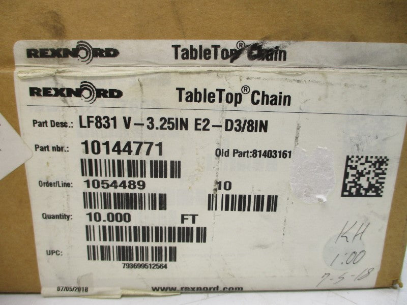 REXNORD LF831V-3.25INE2-D3/8IN 10144771 10' NSMP