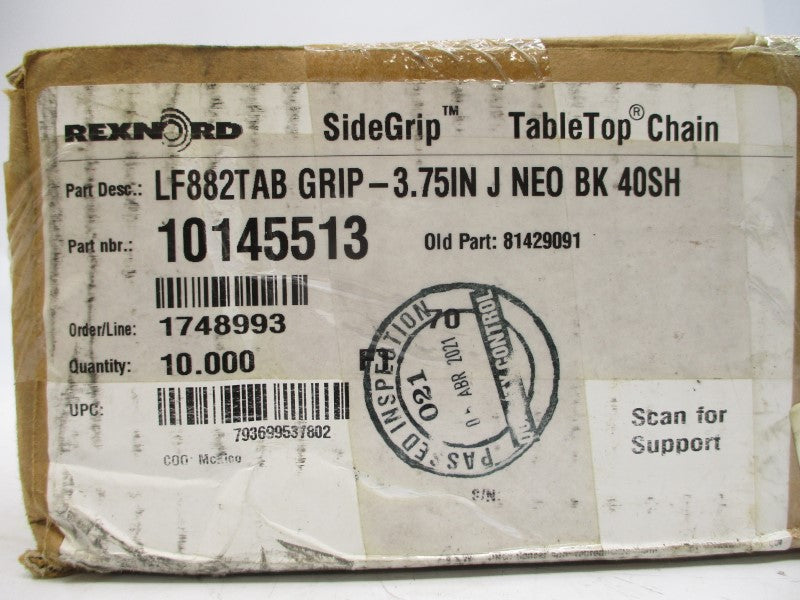 REXNORD LF882TABGRIP-3.75INJNEOBK40SH 10145513 10' NSMP