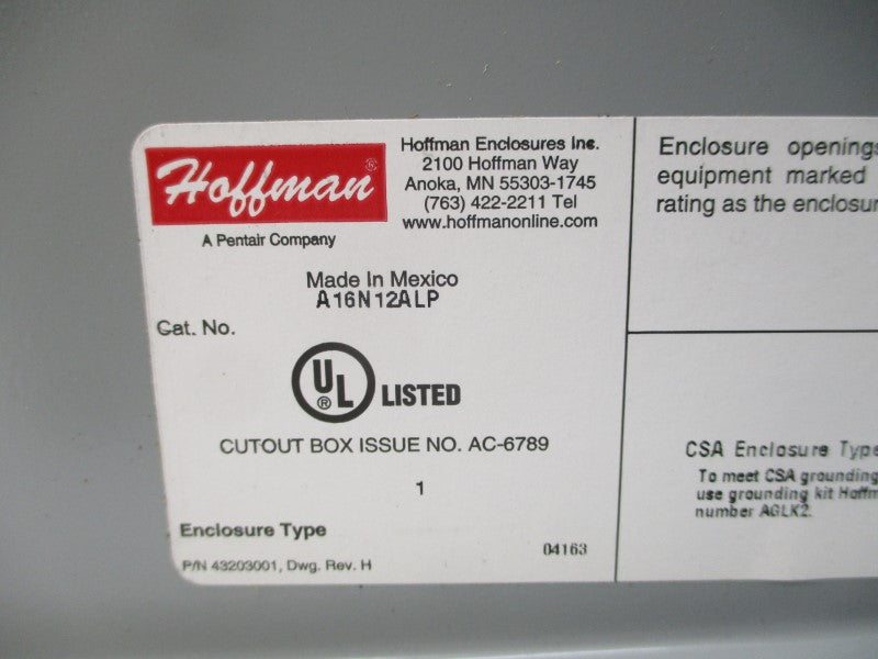 HOFFMAN A16N12ALP NSMP