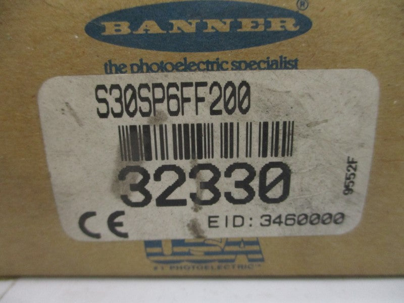 BANNER ENGINEERING S30SP6FF200 32330 10-30VDC NSMP