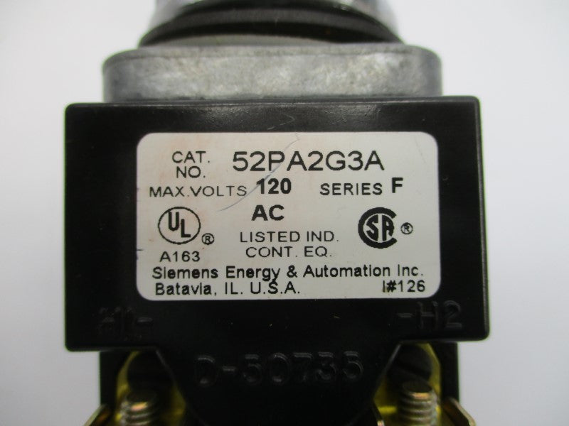 SIEMENS 52PA2G3A SER. F 120VAC (AS PICTURED) NSNP