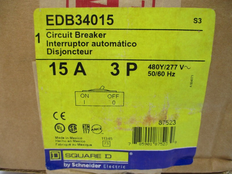 SQUARE D EDB34015 SER. 3 480/277V 15A NSMP