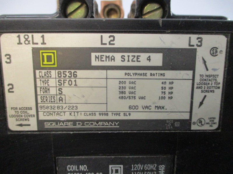 SQUARE D 8536SF01 SER. A 110/120V UNMP