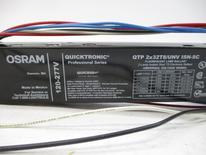 OSRAM QTP2X32T8/UNV ISN-SC 120-277V (PKG OF 10) NSMP