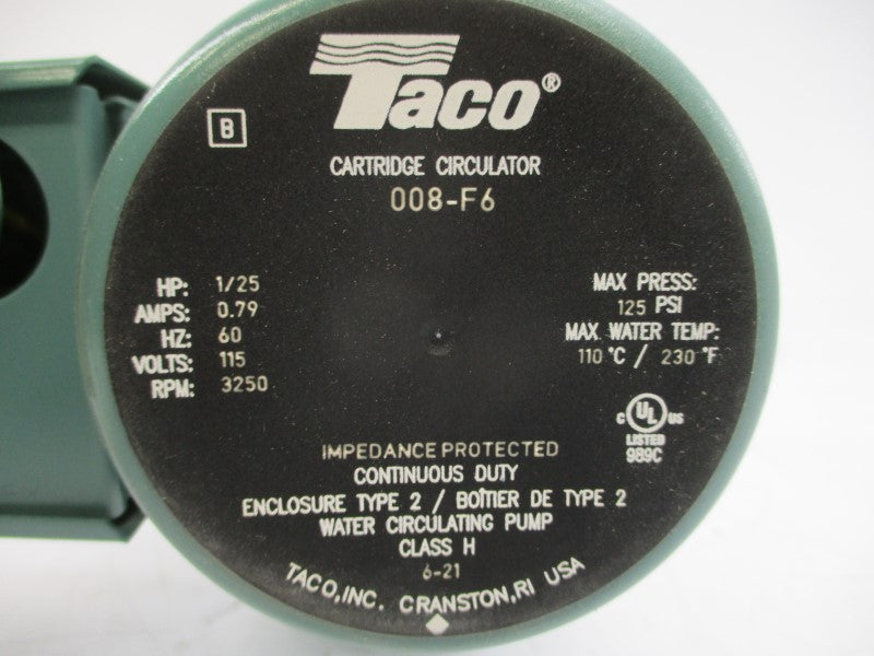 TACO 008-F6 115V 0.79A 125PSI NSMP