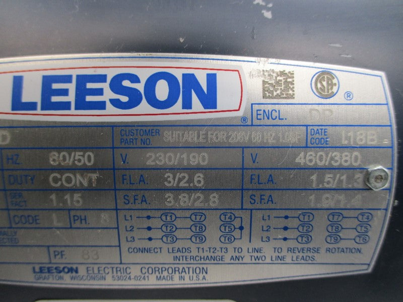 LEESON 101638.00 C4T34DC21D 460/380V 3/2.6A NSNP