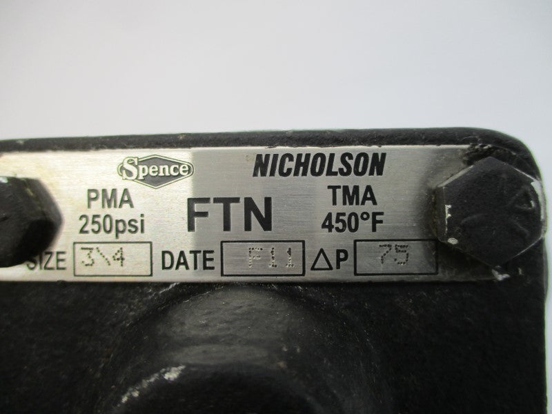 SPENCE NICHOLSON 150311YT FTN 250PSI 3/4" NSNP