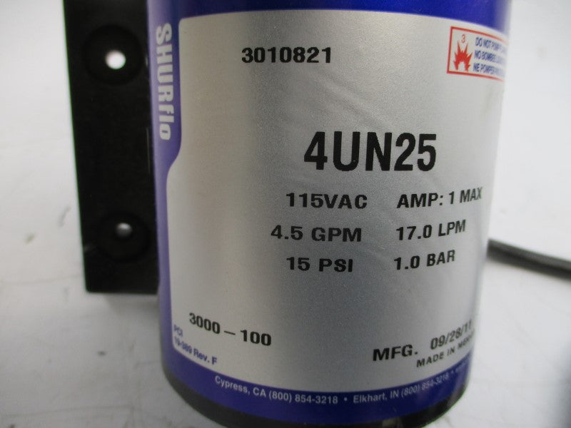 SHURFLO 3000-100 4UN25 115VAC 1A 15PSI NSMP