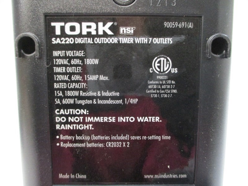 TORK SA220 120VAC 15A NSMP