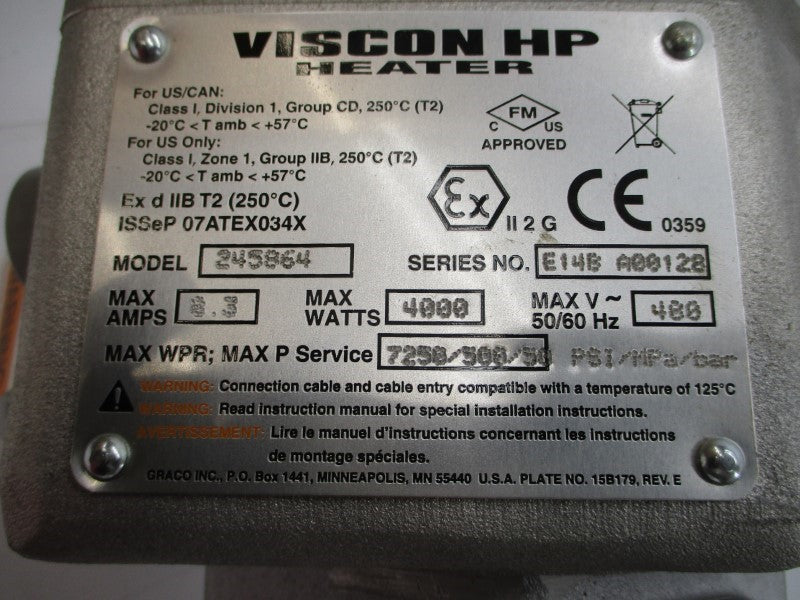 GRACO 245864 480V 8.3A 7250PSI NSMP