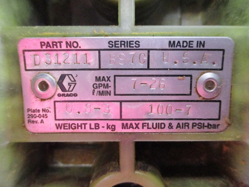 GRACO D31211 SER. B97C 100PSI UNMP