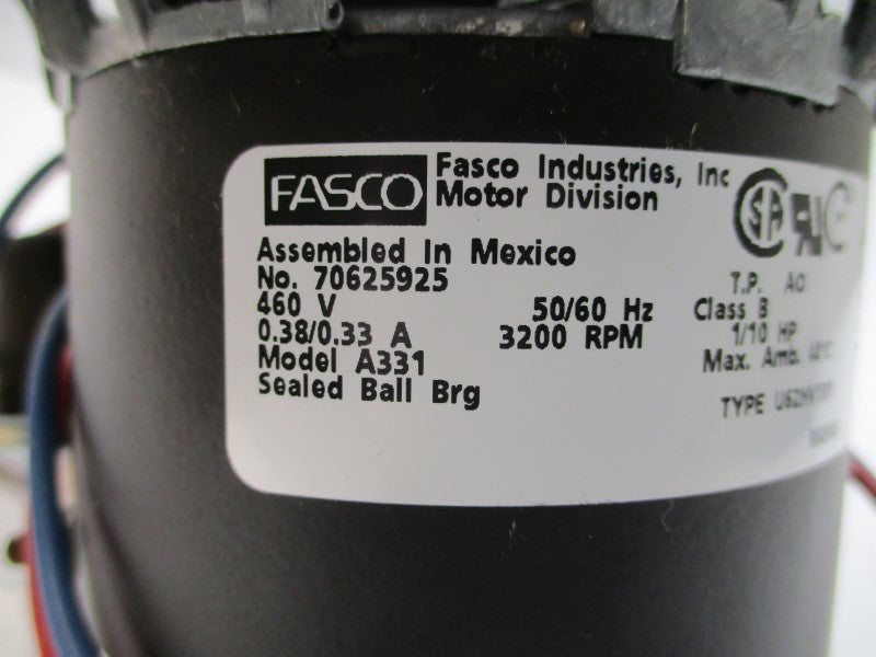 FASCO A331 U62HV1B1 460V 0.38/0.33A NSMP