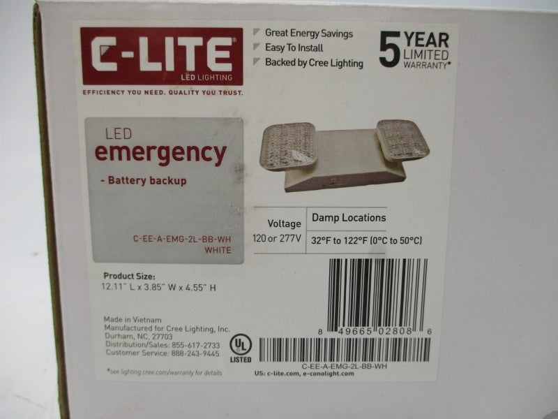 C-LITE C-EE-A-EMG-2L-BB-WH 120/277VAC 0.022/0.010A NSMP