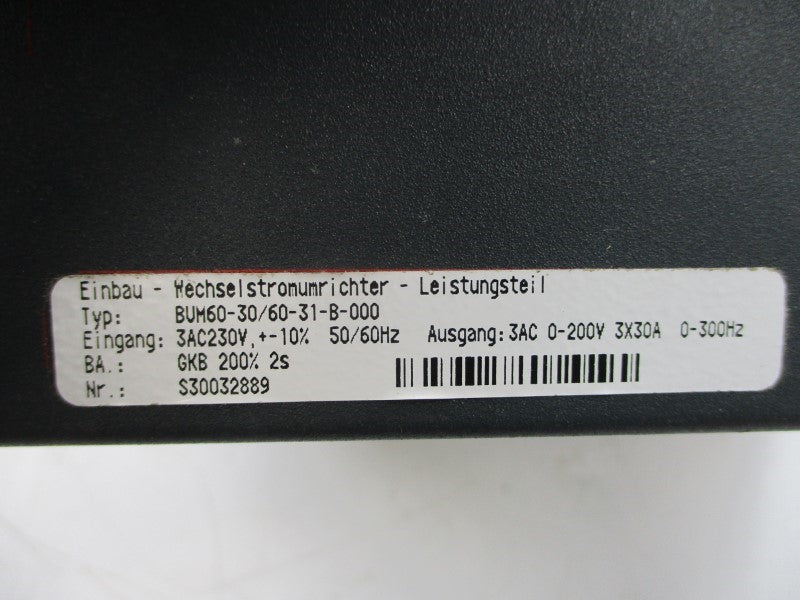 BAUMULLER NURNBERG BUM60-30/60-31-B-000 300164 0-200VAC 30A (NO TERMINALS) NSNP