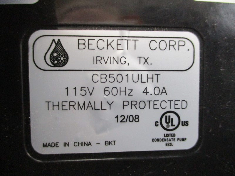 BECKETT CB501ULHT U85B1 115V 4.0A NSMP