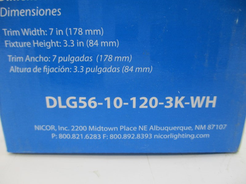 NICOR LIGHTING DLG56-10-120-3K-WH 120V 0.115A NSMP