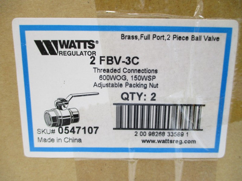 WATTS FBV-3C 0547107 2" (PKG OF 2) NSMP