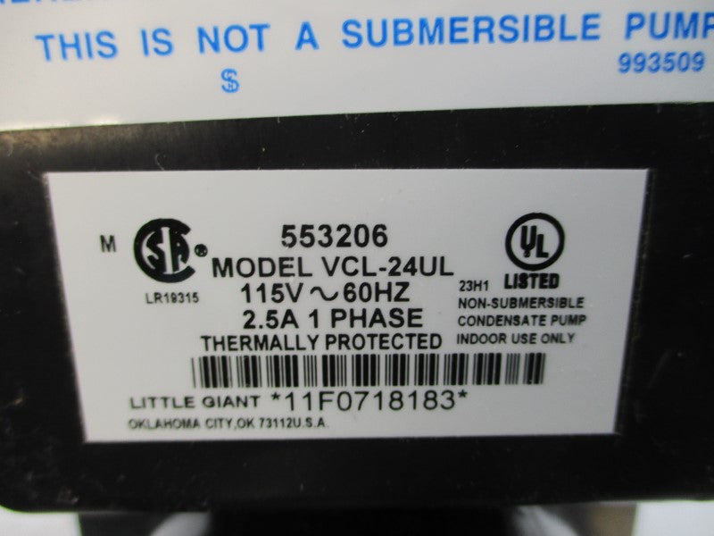 LITTLE GIANT 553206 VCL-24UL 115V 2.5A NSMP