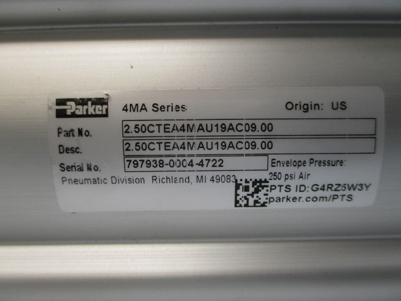PARKER 2.50CTEA4MAU19AC09.00 250PSI NSNP