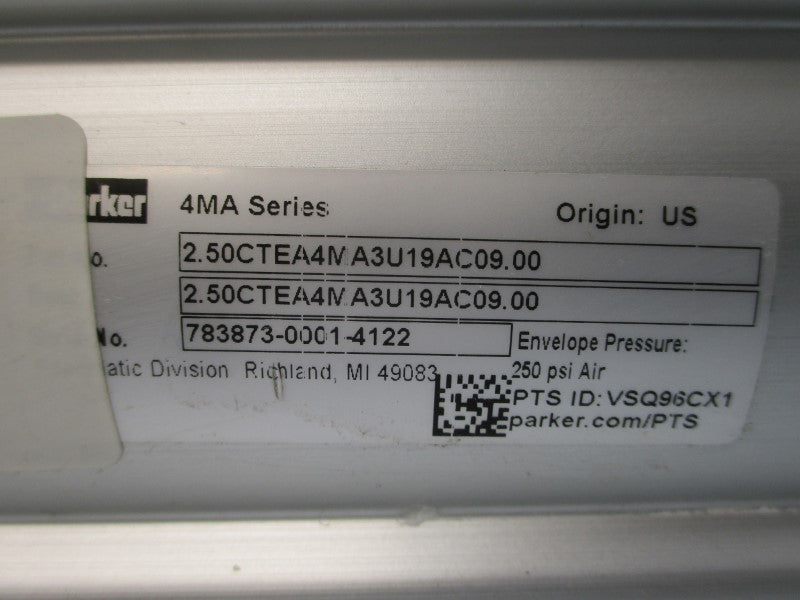 PARKER 2.50CTEA4MA3U19AC09.00 SER. 4MA 250PSI NSNP